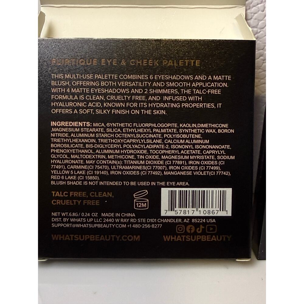 What's Up Beauty Flirtique Eye & Cheek Palette - 6.8g - NEW in box - Picture 6 of 7